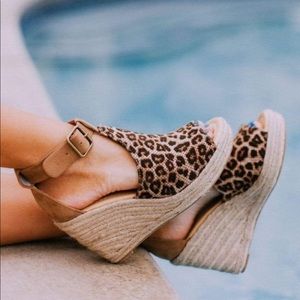 Lightly Worn Cheetah Espadrille Wedges size 8.5